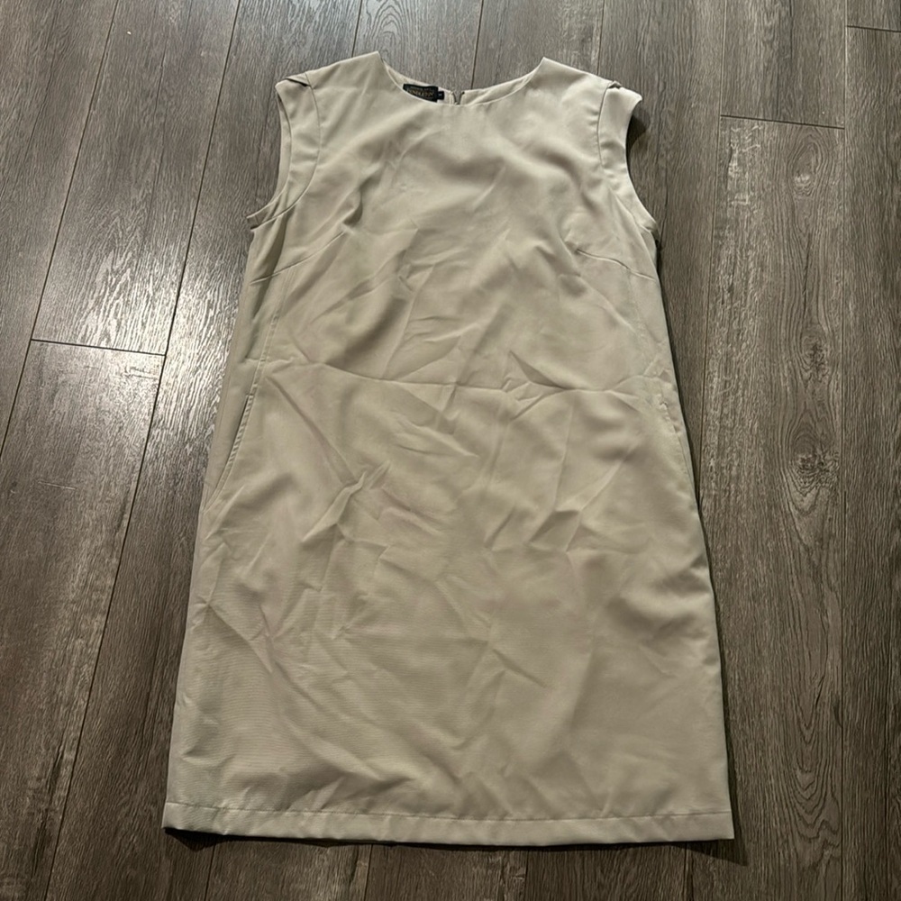 Pendleton beige lined sleeveless dress with pockets 14